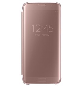 Husa Clear View Cover Samsung Galaxy S7 Edge, Pink